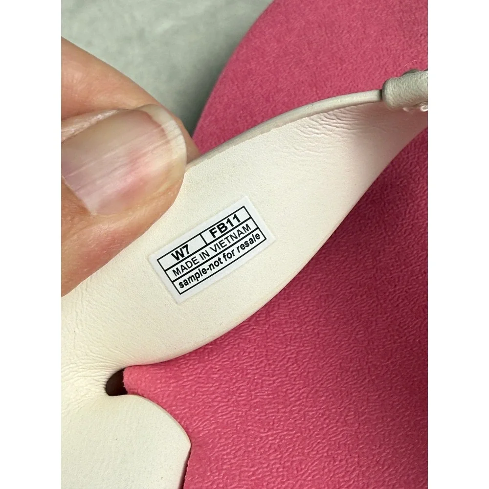 Sanuk Womens Pink White Rainbow Platform Wedge Flip Flop Sandals FB11 Size 7